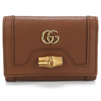 Gucci Brown Leather Wallet (Tri-Fold) (Pre-Owned)