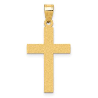 Diamond2Deal 14k Yellow Gold Sandblasted Cross Pendant