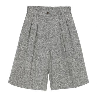 Emporio Armani Dames, Korte broeken, Grijs, Maat: M Leer