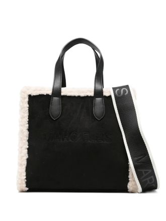 Marc Ellis Buby shearling-trim shoulder bag - Black