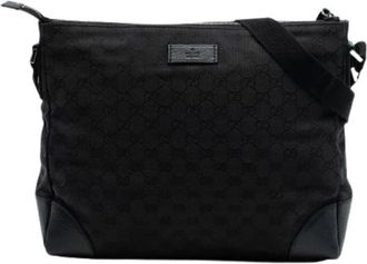 Gucci Pre-owned Cross Body Bags, female, Black, Size: ONE SIZE Pre-owned Canvas Crossbody Bag