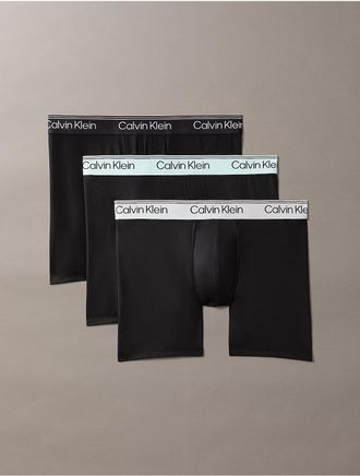Calvin Klein Mens Microfiber Stretch 3-Pack Boxer Brief - Black - XL