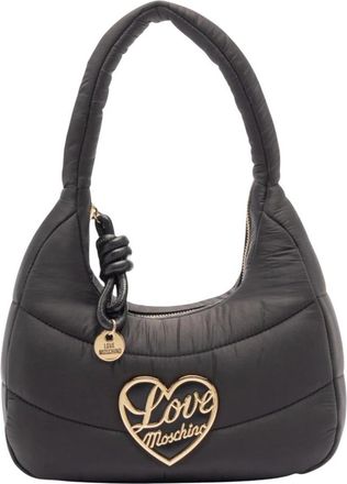 Love Moschino Gewatteerde Hobo Tas - Dames - Schoudertassen - Zwart - ONE Size - Nylon - Tassen