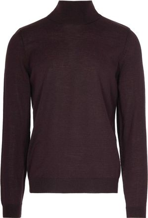 HUGO BOSS Truien & Vesten, Heren, Bruin, M, Wol, Slim-Fit coltrui