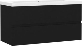 vidaXL Sink Cabinet with Built-in Basin Black Engineered Wood vidaXL