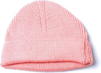Accessoryo Ladies Pink Fine Rib Knitted Fisherman Beanie Hat