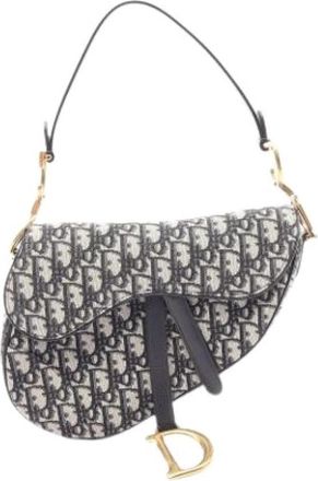 Dior Pre-owned Canvas Saddle Bag - Dames - Vintage Schoudertas - Beige - ONE Size - Vintage