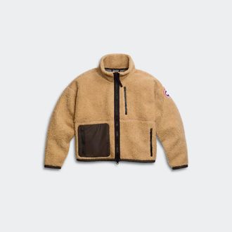 Canada Goose Simcoe Zip Up Fleece Jacket (Women, Ecru Beige/Terra, XS)