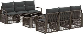 vidaXL Conjunto De Sof&aacute;s De Jard&iacute;n 7 Uds. Gris Y Gris Oscuro Vidaxl