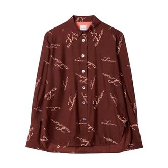 Paul Smith Camicia Love Seta Mix - Blouses & Shirts - Mujer - Marr&oacute;n - M