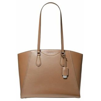Michael Kors Taryn Grote Leren Tote - Dames - Tassen - Bruin - Maat: ONE Size Linnen
