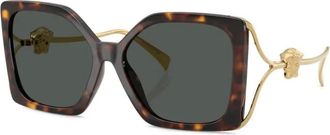 Versace Vierkante Zonnebril - Dames - Zonnebrillen - Bruin - 58 MM - Accessoires