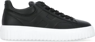 Hogan Black H-Stripes Leather Sneakers