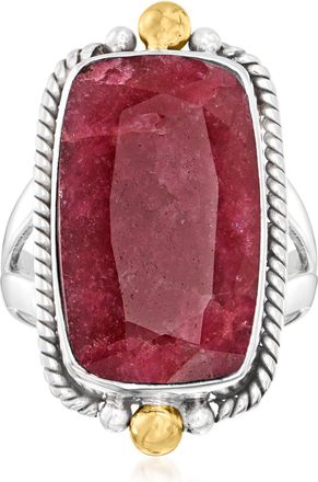 Ross-Simons Ruby Ring in 2-Tone Sterling Silver