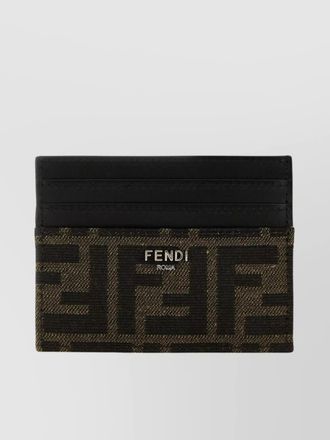Fendi leather ff jacquard cardholder