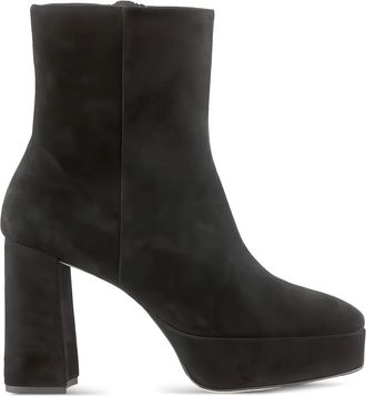 Högl Nora enkellaarzen met blokhak en plateauzool - Zwart