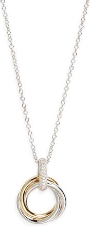 Nadri Gemini Pav&eacute; Trio Pendant Necklace in Gold at Nordstrom
