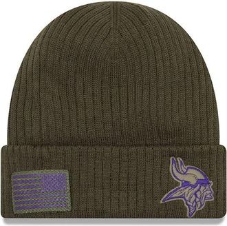 New Era Salute to Service Knit Beanie - Minnesota Vikings