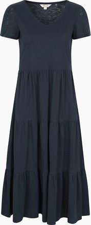 Mountain Warehouse Womens Mountain Warehouse Womens/Ladies Malaga Tiered Broderie Sleeve Dress - Navy - Size: 10