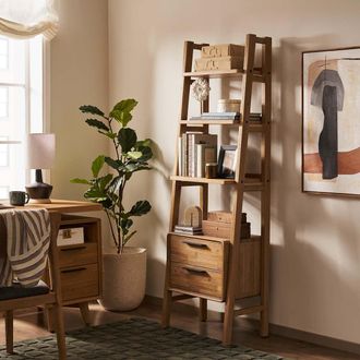 Castlery Small Modular Wooden Bookshelf - Brown | Seb by Castlery
