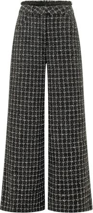 Msgm Broek met Hoge Taille en Wijde Pijpen - Dames - Wijde Broeken - Zwart - S - Broeken