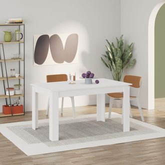 Decortie Tolmen Extendable Dining Table 140cm 4 Seater in White | Size: 2 Pack