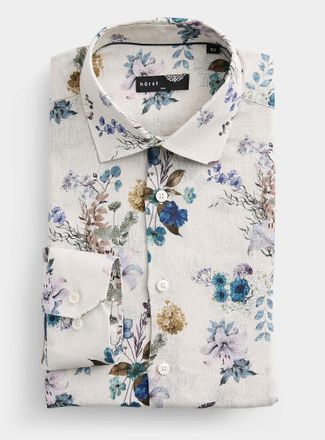 H&ouml;rst Mens 100% linen floral shirt Slim fit