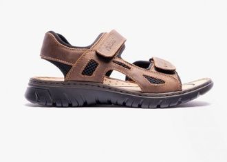Rieker 26761-26 Mens Sandals Brown Leather - Size 10.5 Wide Fit (UK Shoe)