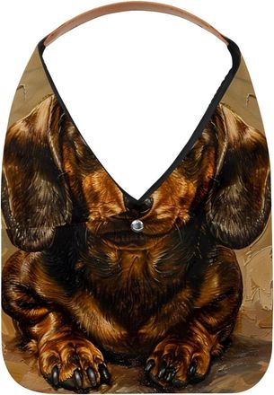 Generic Dachshund Dog (1) Reusable Lightweight Grocery Bags - Foldable Into Compact Pouch, Washable & Sturdy, Multipurpose for Shopping and Travel