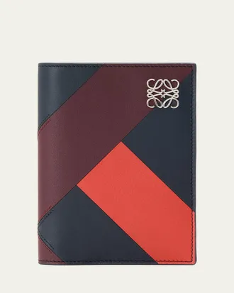 Loewe Anagram Colorblock Passport Cover in Leather