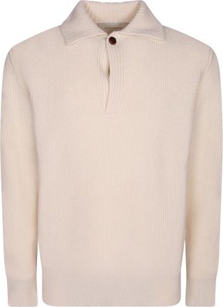 Ballantyne Polo Sweater met Lange Mouwen - Heren - Polos - Wit - M - Wol - Tops