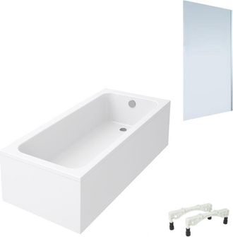 Villeroy & Boch Ba&ntilde;era Recta Villeroy & Boch Architectura Con Patas Acr&iacute;lica 140 X 70 Cm + Mampara De Ba&ntilde;era Derecha Aurys Mist 1 Cromada