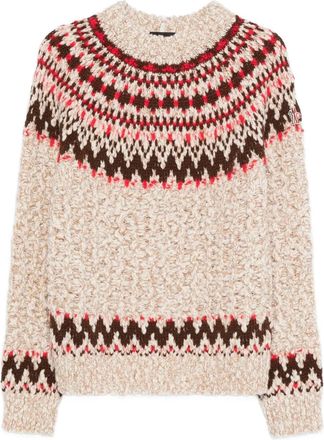 Moncler Trui met ronde hals en patroon - Beige