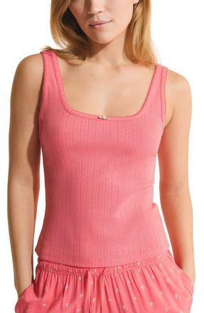Etam Odelia Sorbet Cotton Pointelle Pajama Tank in Grenadine at Nordstrom, Size X-Small