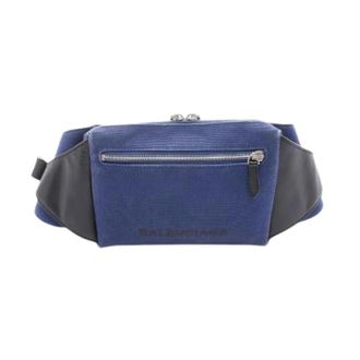 Balenciaga Pre-owned Belt Bags, female, Blue, Size: ONE SIZE Pre-owned Canvas Leather Belt Bag