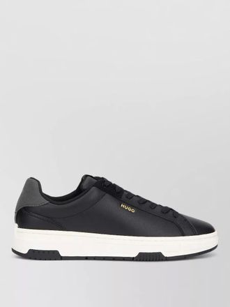 HUGO BOSS lace up sneakers eco leather contrast sole