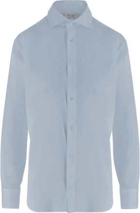 Her Shirt Stretch Zijde Blouse - Dames - Overhemden - Blauw - L - Spandex - Overhemden