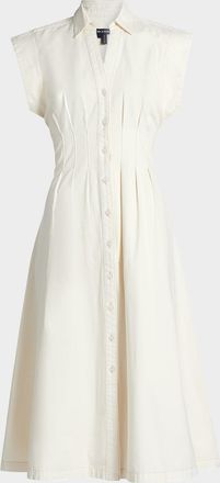 Veronica Beard Ruben Button-Front Midi Dress