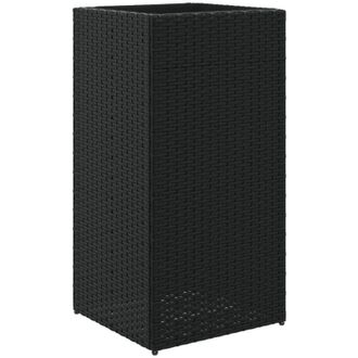 vidaXL Garden Planter Black 40x40x80 cm Poly Rattan vidaXL