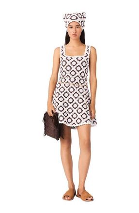Maje Floral crochet dress in Brown/blue at Nordstrom, Size 38 Eu