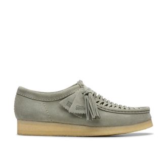 Clarks Wallabee Weave in Green Suede