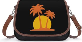 Generic Palm1 Trees And Summer Sunset Fashion Womens Crossbody Bags Novelty Handbag Shoulder Bag Purse