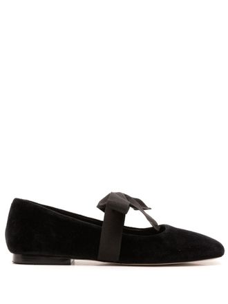 Sarah Chofakian Gris velvet ballerina shoes - women - Calf Leather - 36 - Black