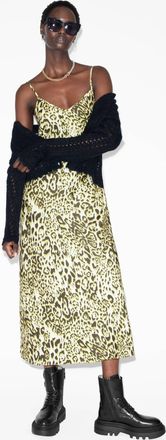 AllSaints Polyester Bryony V-Neck Midi Slip Dress, Size: UK 16/US 12