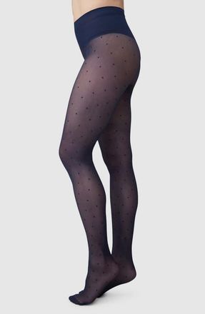 Swedish Stockings Doris Dot Tights in Navy at Nordstrom, Size X-Large