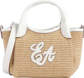 Emporio Armani Kleine Geweven Shopper van Stro - Dames - Mini tas - Beige - ONE Size - Tassen