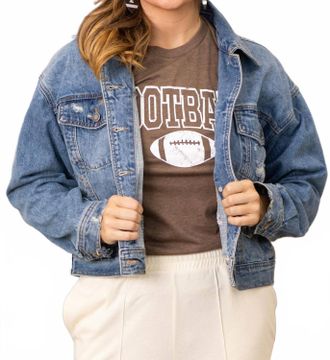 Judy Blue Distressed Denim Jacket In Blue