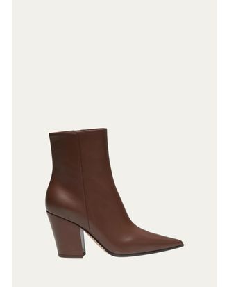 Gianvito Rossi Keinna 85MM Leather Block-Heel Booties