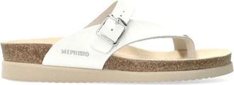 Mephisto Comfortabele Helen Damessandaal - Dames - Slippers - Wit - 42 EU - Leer - Schoenen