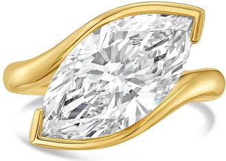 Diana M. Jewels 18KT YELLOW GOLD LAB GROWN MARQUISE DIAMOND FASHION RING WEIGHING 5.00 CTS TW